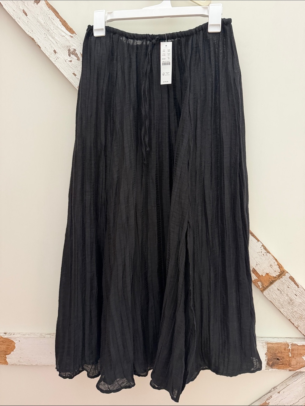 J. Crew Elegant Black Pleated Midi Skirt